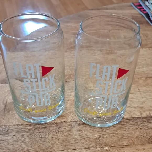 SET OF 2 Flatstick Pub Glass Cups - Picture 2 of 3